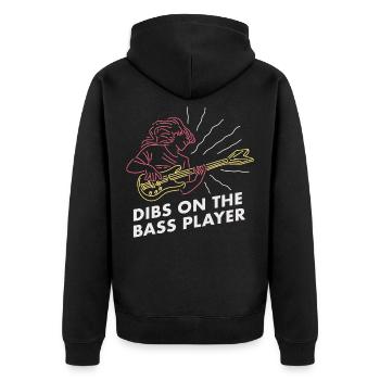 Dibs On The Bass / Bassiste Musicien Guitare Basse - Veste à capuche bio Premium Unisexe - noir - Dos - Nico (187cm)