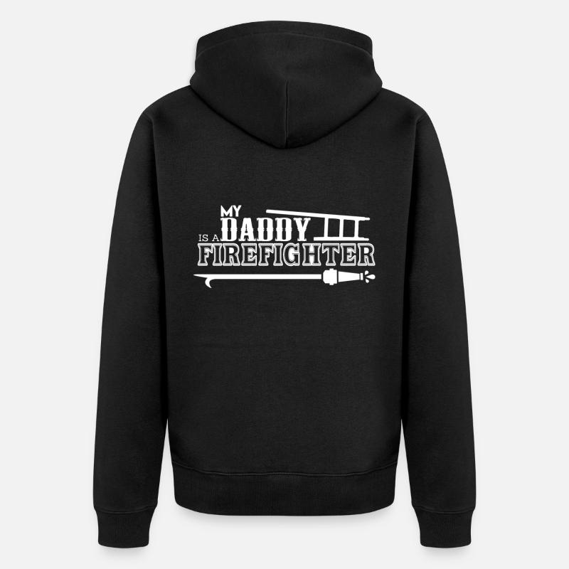 Mon père est pompier - Veste à capuche bio Premium Unisexe - noir
