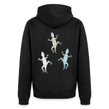 Lézards Lézard Gecko Faune Zoo Animaux Zoo - Veste à capuche bio Premium Unisexe - noir - Dos - Nico (187cm)