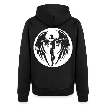 2rebon Ange Angel wings Engelfluegel Devil Diable - Veste à capuche bio Premium Unisexe - noir - Dos - Nico (187cm)