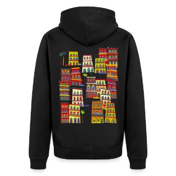 Havanna, Kuba - Unisex Premium Bio Zip Hoodie - Schwarz - Hinten - Nico (187cm)