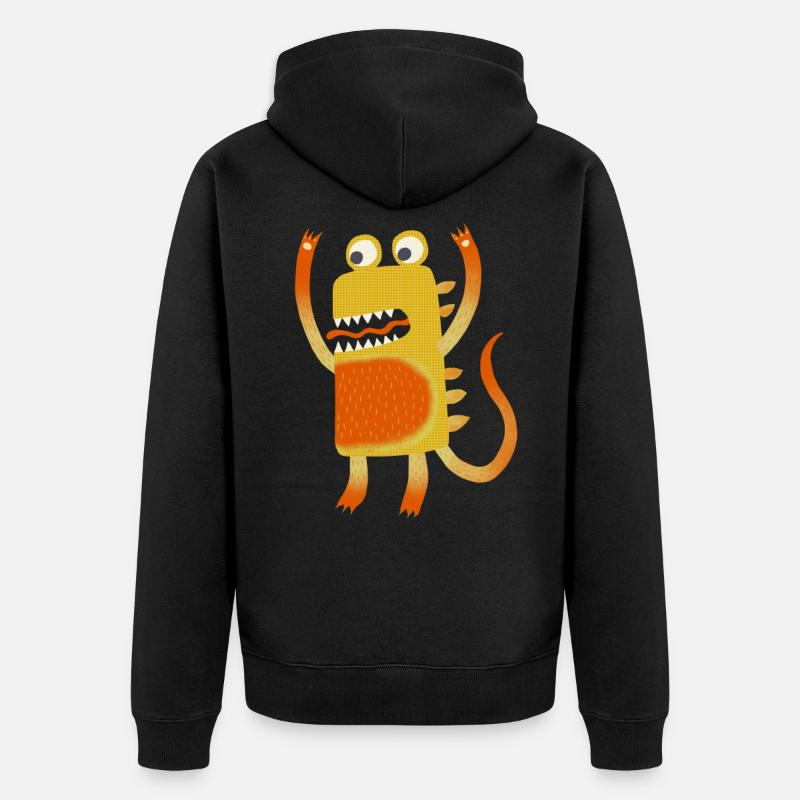 Monstres mignons - Veste à capuche bio Premium Unisexe - noir