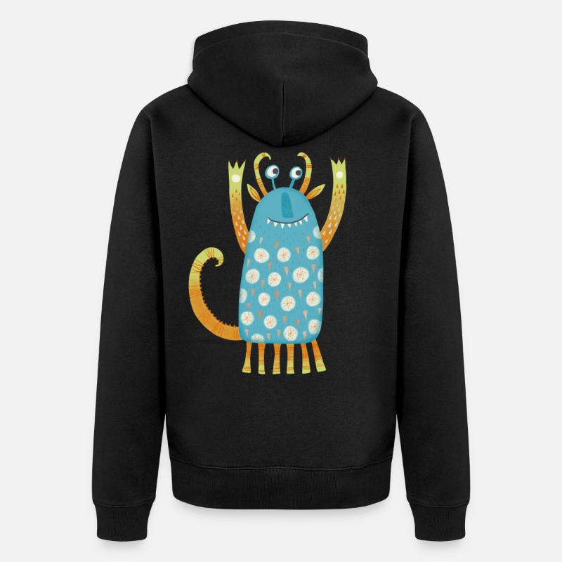Monstres mignons - Veste à capuche bio Premium Unisexe - noir