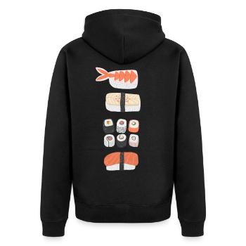Sushi - Veste à capuche bio Premium Unisexe - noir - Dos - Nico (187cm)