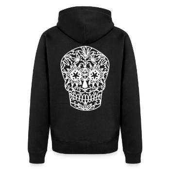 Day of the Dead Sugar Skull - Unisex Premium Organic Zip Hoodie - black - Back - Nico (187cm)