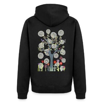 The Garden - Unisex Premium Organic Zip Hoodie - black - Back - Nico (187cm)