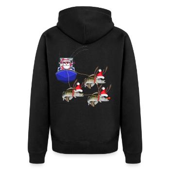 Pêche du père Noël Zander Claus avec "Rennes" - Veste à capuche bio Premium Unisexe - noir - Dos - Nico (187cm)