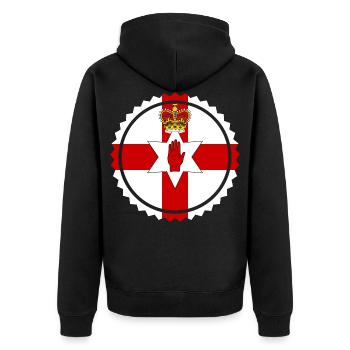 Northern Ireland - Unisex Premium Organic Zip Hoodie - black - Back - Nico (187cm)