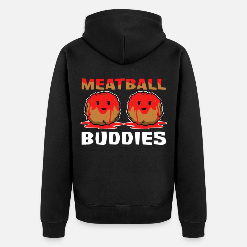 Beste Hackbällchen Freunde - Meatball - Unisex Premium Bio Zip Hoodie - Schwarz