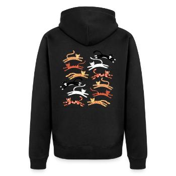 Chats sautant - Veste à capuche bio Premium Unisexe - noir - Dos - Nico (187cm)