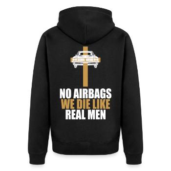 Pas d'airbags nous mourons comme de vrais hommes voiture classique - Veste à capuche bio Premium Unisexe - noir - Dos - Nico (187cm)