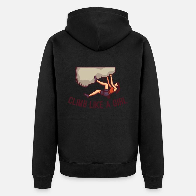 Grimpez comme une fille - Veste à capuche bio Premium Unisexe - noir