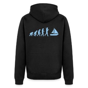 Evolution sailboat sailing ship sailing ship - Unisex Premium Organic Zip Hoodie - black - Back - Nico (187cm)