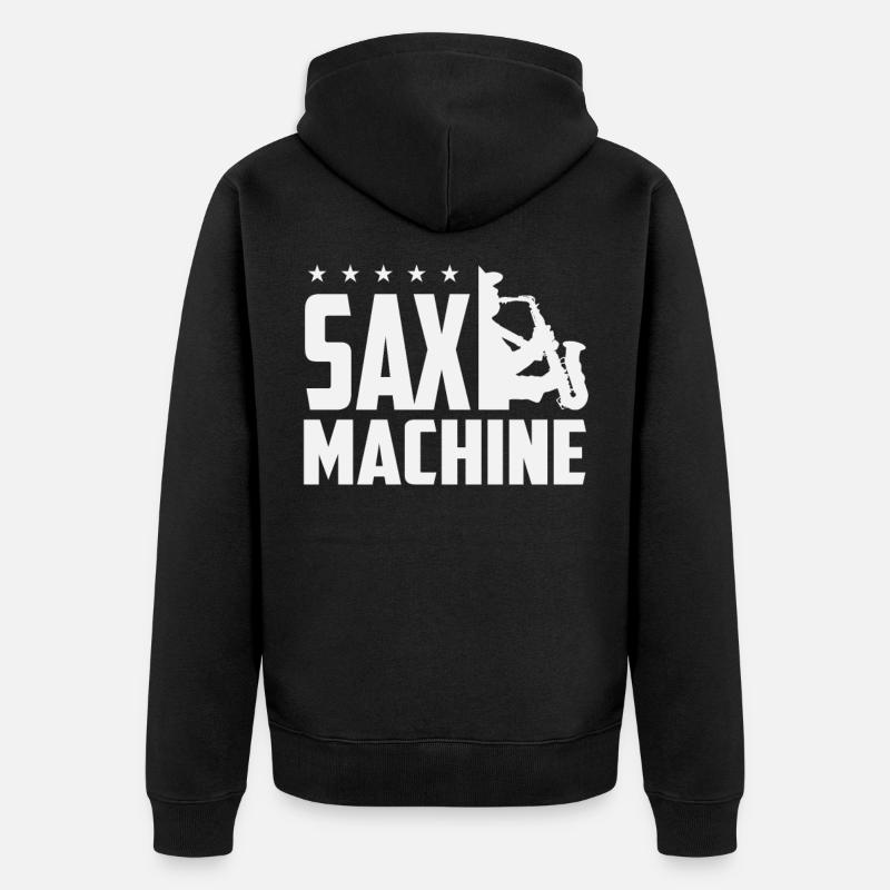 Saxophone Sax Machine Saxophone - Veste à capuche bio Premium Unisexe - noir