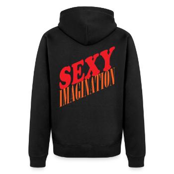 Sexy imagination - Unisex Premium Organic Zip Hoodie - black - Back - Nico (187cm)