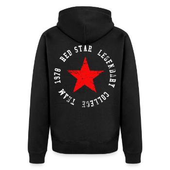 Red Star Legendary College Team - Unisex Premium Organic Zip Hoodie - black - Back - Nico (187cm)