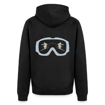 Ski Goggles Goggles Skier Snow - Unisex Premium Organic Zip Hoodie - black - Back - Nico (187cm)