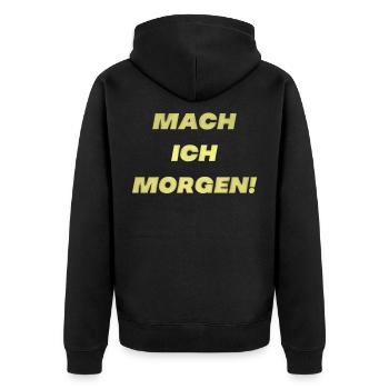Lustiger Faulenzer Chill Spruch Geschenk job - Unisex Premium Bio Zip Hoodie - Schwarz - Hinten - Nico (187cm)