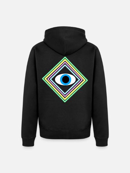 Oeil carré - Veste à capuche bio Premium Unisexe - noir