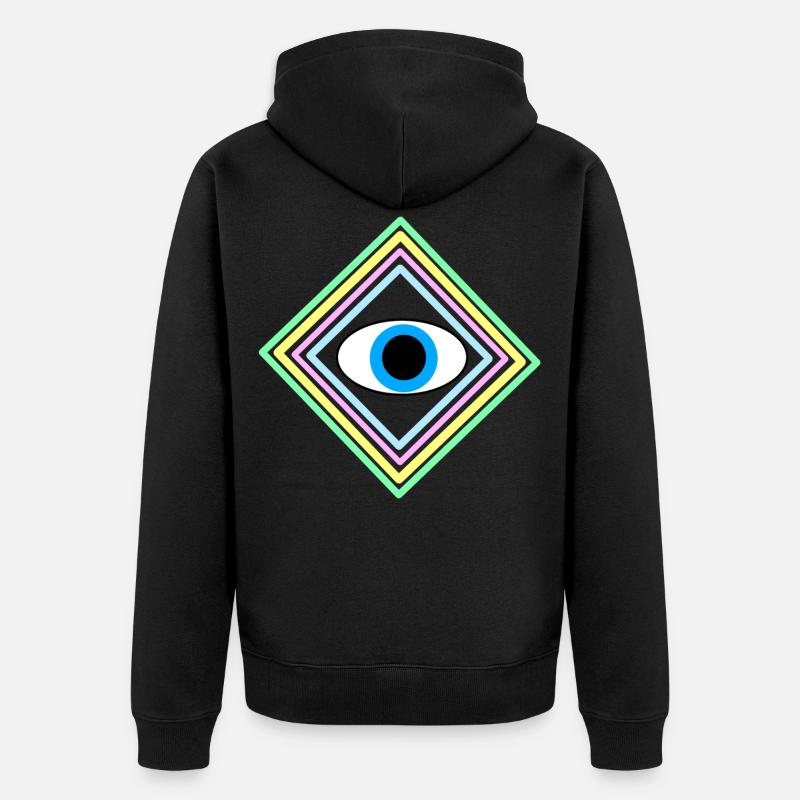 Oeil carré - Veste à capuche bio Premium Unisexe - noir