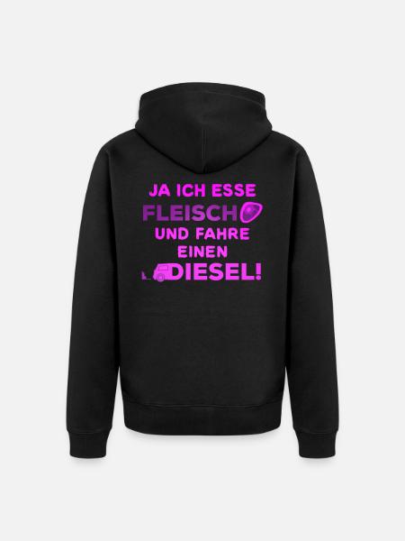 Dieselfahrverbot Spruch Diesel tanken - Unisex Premium Bio Zip Hoodie - Schwarz