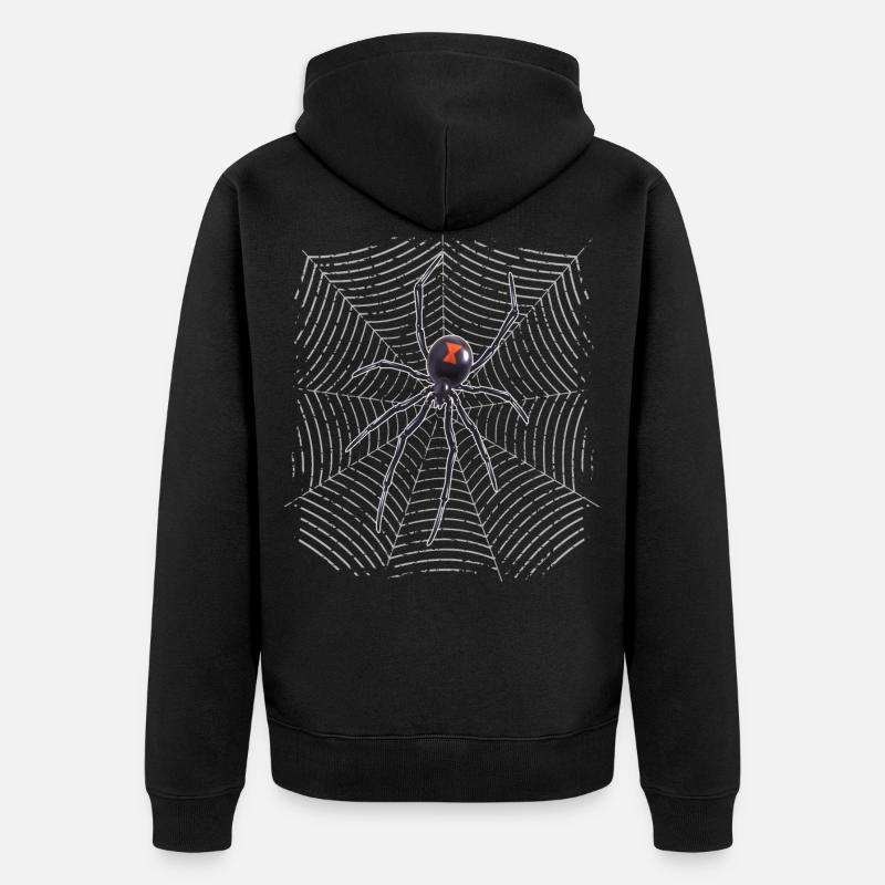 Araignée sur le web - Veste à capuche bio Premium Unisexe - noir