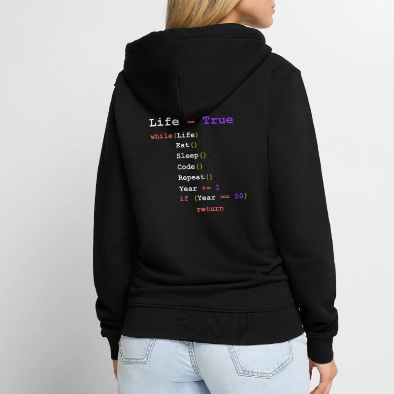 Eat Sleep Code Repeat - Programmierer Unisex Premium Bio Zip Hoodie