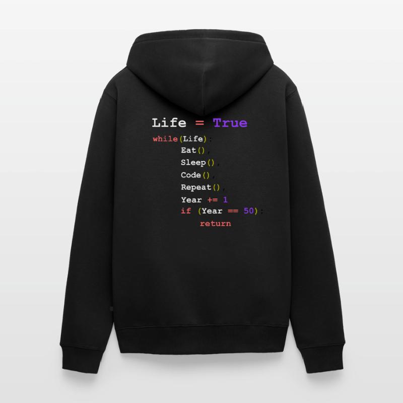 Eat Sleep Code Repeat - Programmierer Unisex Premium Bio Zip Hoodie