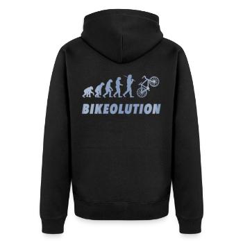 Bikeolution Evolution Bike for cyclists - Unisex Premium Organic Zip Hoodie - black - Back - Nico (187cm)