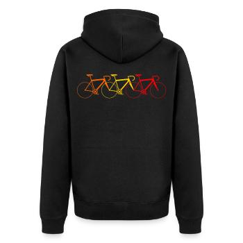 3 colorful bikes - Unisex Premium Organic Zip Hoodie - black - Back - Nico (187cm)