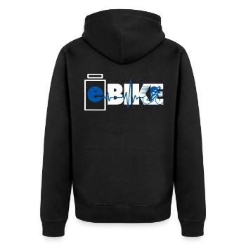 Battery eBike electric bike pedelec gift - Unisex Premium Organic Zip Hoodie - black - Back - Nico (187cm)