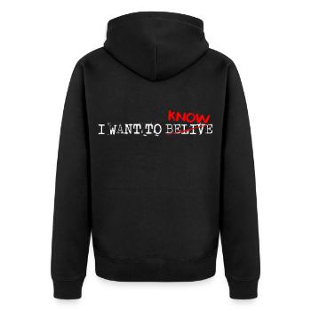 i want to belive - Alien UFO gift idea - Unisex Premium Organic Zip Hoodie - black - Back - Nico (187cm)