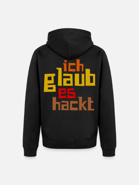 Ich Glaub Es Hackt - Unisex Premium Bio Zip Hoodie - Schwarz