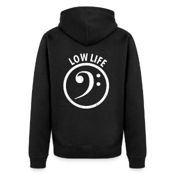 Low Life Tuba Bass Wrench Tuba Tuba - Unisex Premium Organic Zip Hoodie - black - Back - Nico (187cm)