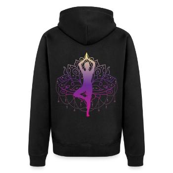 Méditation / Yoga Géométrie Namaste Idée Cadeau OM - Veste à capuche bio Premium Unisexe - noir - Dos - Nico (187cm)