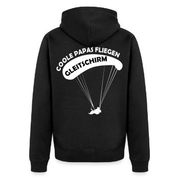 Gleitschirmfliegen Vater Geschenk - Unisex Premium Bio Zip Hoodie - Schwarz - Hinten - Nico (187cm)