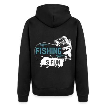 Idée cadeau pêche amusante pour les enfants et les pêcheurs - Veste à capuche bio Premium Unisexe - noir - Dos - Nico (187cm)