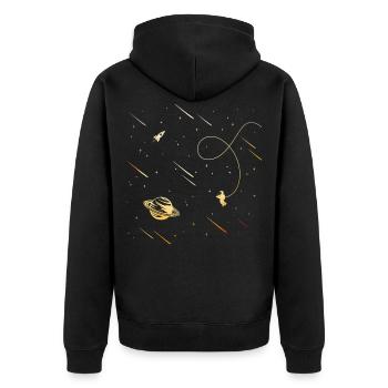 Espace astronaute planète fusée espace - Veste à capuche bio Premium Unisexe - noir - Dos - Nico (187cm)