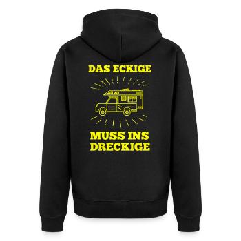 Offroad Geländewagen 4x4 Geschenk fahrzeug - Unisex Premium Bio Zip Hoodie - Schwarz - Hinten - Nico (187cm)