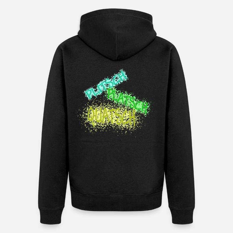 plitsch platsch quatsch hell - Unisex Premium Bio Zip Hoodie - Schwarz