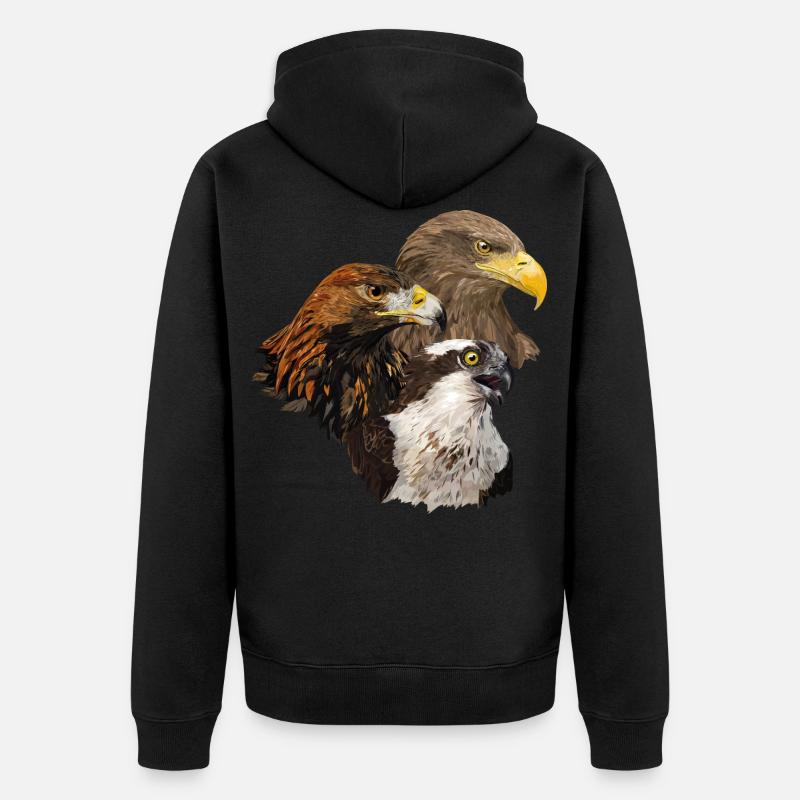 Oiseaux de proie - Veste à capuche bio Premium Unisexe - noir