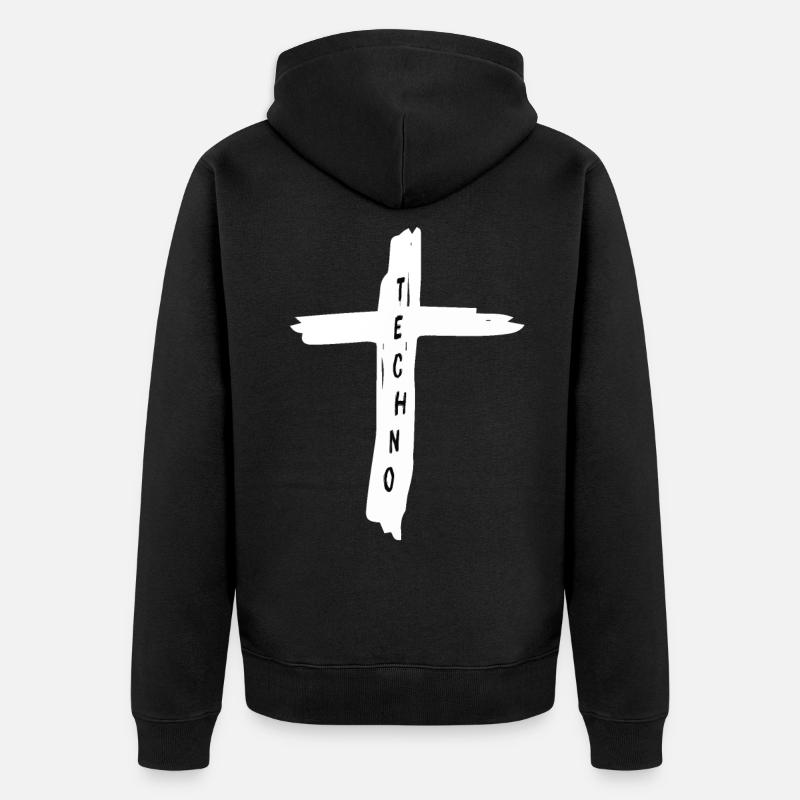 Techno Musik Meine Religion - Unisex Premium Bio Zip Hoodie - Schwarz