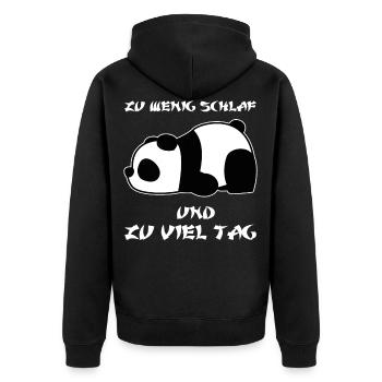 Panda Schlaf Baby Spruch Geschenkidee - Unisex Premium Bio Zip Hoodie - Schwarz - Hinten - Nico (187cm)