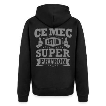 CE MEC EST UN SUPER PATRON - Veste à capuche bio Premium Unisexe - noir - Dos - Nico (187cm)