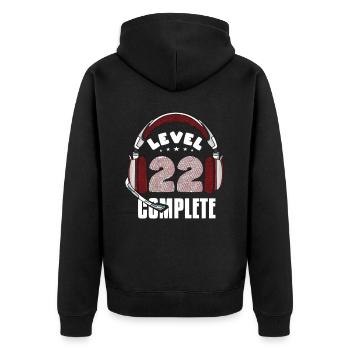 22. Geburtstag Gamer Geschenkidee - Unisex Premium Bio Zip Hoodie - Schwarz - Hinten - Nico (187cm)