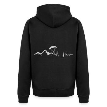 Süße Geschenke für deine Wander und Berge Freunde - Unisex Premium Bio Zip Hoodie - Schwarz - Hinten - Nico (187cm)