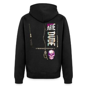 kitesurfing kite dude - Unisex Premium Organic Zip Hoodie - black - Back - Nico (187cm)