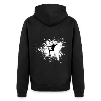 Ski freestyler skieur hiver sportsman splash de couleur - Veste à capuche bio Premium Unisexe - noir - Dos - Nico (187cm)