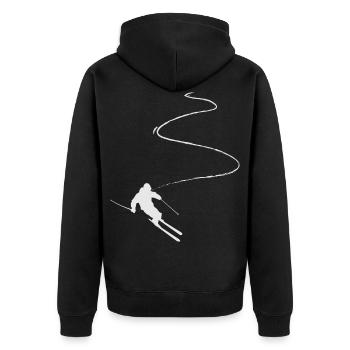 Ski citations sur la montagne et la résine sur les sports d’hiver vacances - Veste à capuche bio Premium Unisexe - noir - Dos - Nico (187cm)