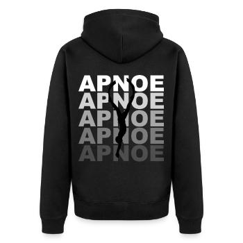 Apnoe Taucher Apnoetauchen Apnoe Taucherin - Unisex Premium Bio Zip Hoodie - Schwarz - Hinten - Nico (187cm)
